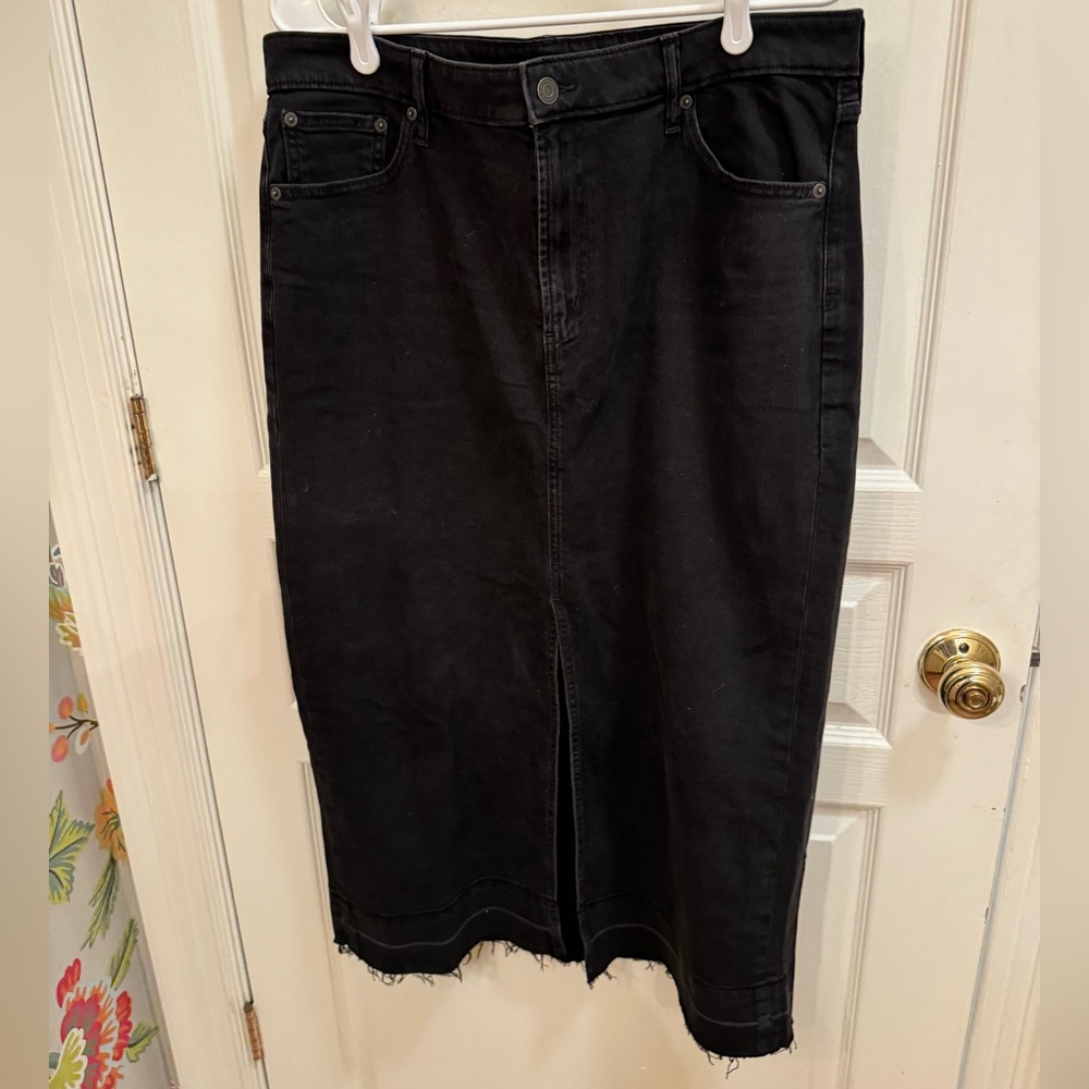 GAP Denim Midi Skirt Black Wash